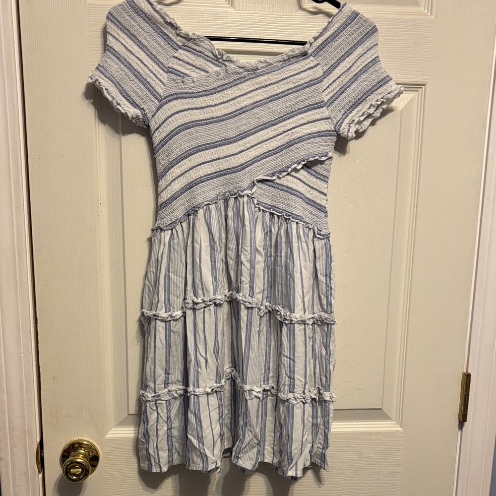 Striped Blue and White Dress